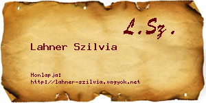 Lahner Szilvia névjegykártya