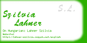 szilvia lahner business card